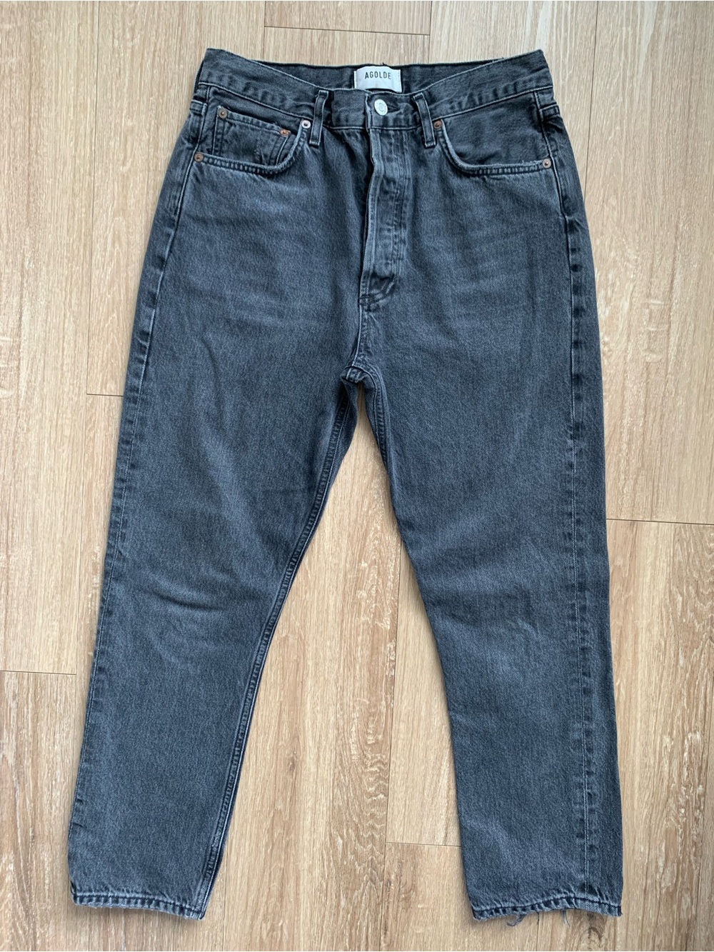 Agolde faded black Riley Crop size 28